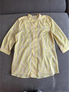 Gap Maternity Yellow Polka Dot Half Sleeve Blouse